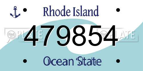 479854 Rhode Island License Plate
