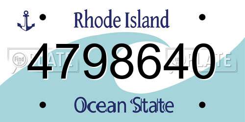4798640 Rhode Island License Plate