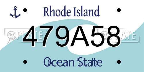 479A58 Rhode Island License Plate
