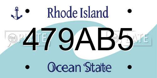 479AB5 Rhode Island License Plate