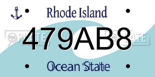479AB8 Rhode Island License Plate