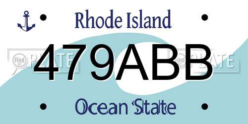 479ABB Rhode Island License Plate