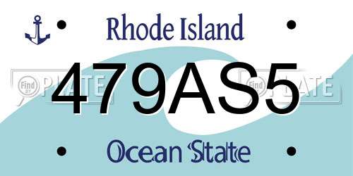 479AS5 Rhode Island License Plate