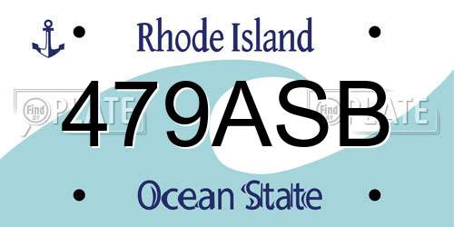 479ASB Rhode Island License Plate