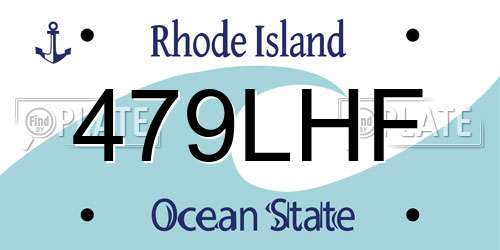 479LHF Rhode Island License Plate