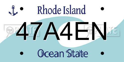 47A4EN Rhode Island License Plate