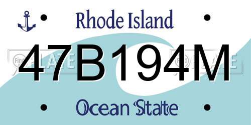 47B194M Rhode Island License Plate