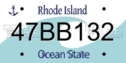 47BB132 Rhode Island License Plate