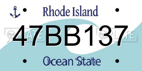 47BB137 Rhode Island License Plate
