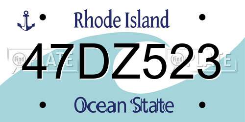 47DZ523 Rhode Island License Plate