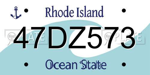 47DZ573 Rhode Island License Plate