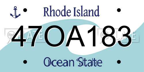 47OA183 Rhode Island License Plate