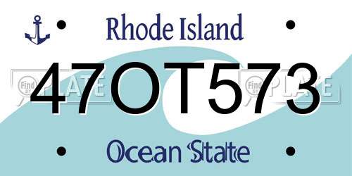 47OT573 Rhode Island License Plate