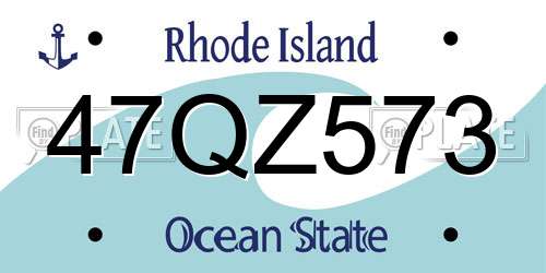 47QZ573 Rhode Island License Plate