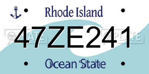 47ZE241 Rhode Island License Plate