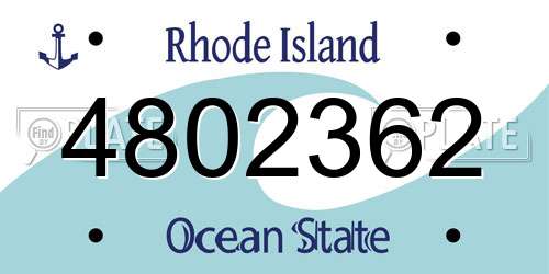 4802362 Rhode Island License Plate