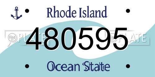 480595 Rhode Island License Plate