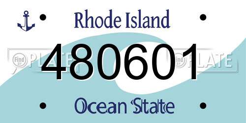 480601 Rhode Island License Plate