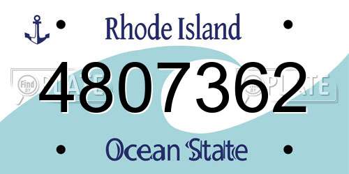 4807362 Rhode Island License Plate