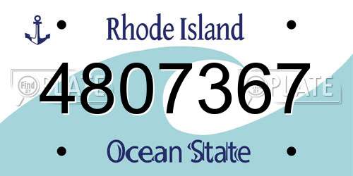 4807367 Rhode Island License Plate