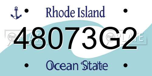48073G2 Rhode Island License Plate