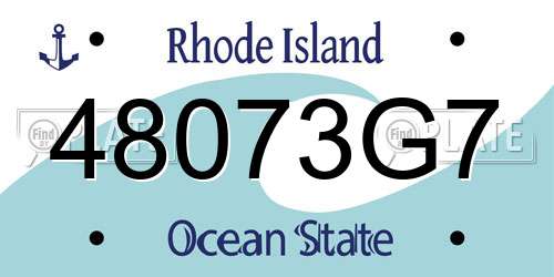 48073G7 Rhode Island License Plate