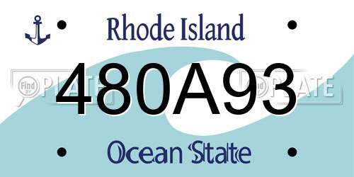 480A93 Rhode Island License Plate