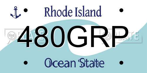 480GRP Rhode Island License Plate