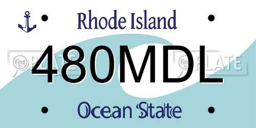 480MDL Rhode Island License Plate