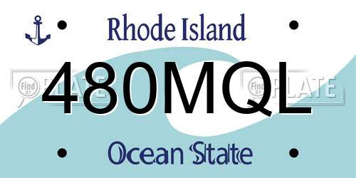 480MQL Rhode Island License Plate