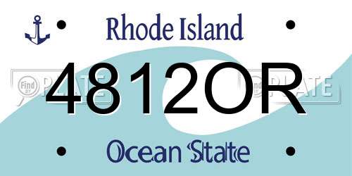 4812OR Rhode Island License Plate