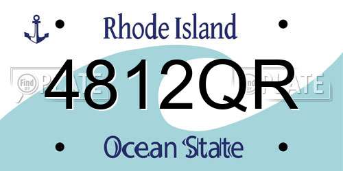 4812QR Rhode Island License Plate