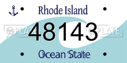 48143 Rhode Island License Plate