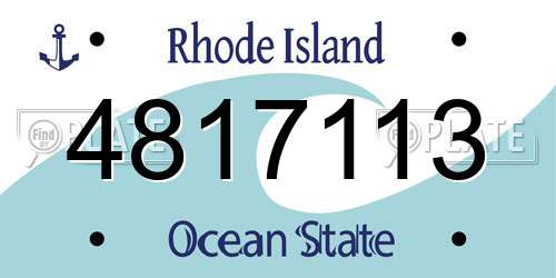 4817113 Rhode Island License Plate