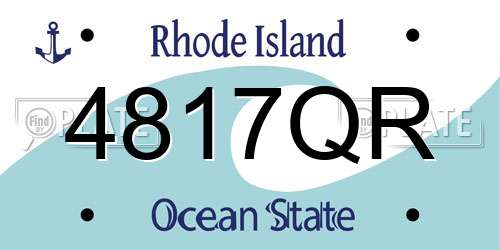 4817QR Rhode Island License Plate