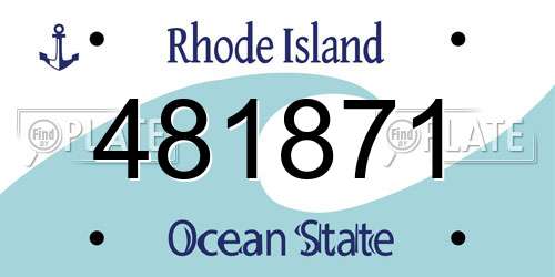 481871 Rhode Island License Plate