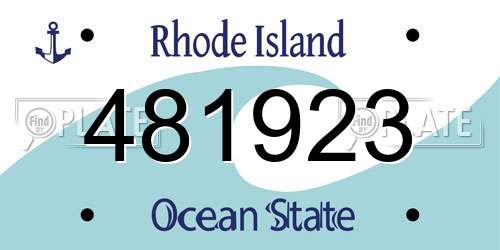 481923 Rhode Island License Plate