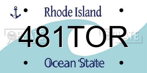 481TOR Rhode Island License Plate