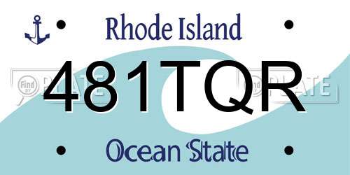 481TQR Rhode Island License Plate