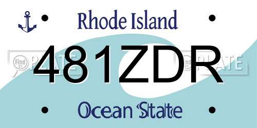 481ZDR Rhode Island License Plate