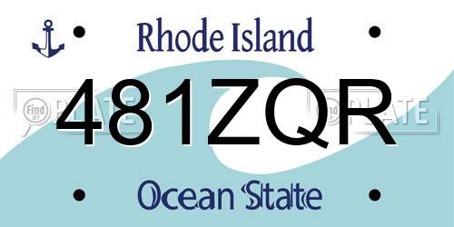 481ZQR Rhode Island License Plate