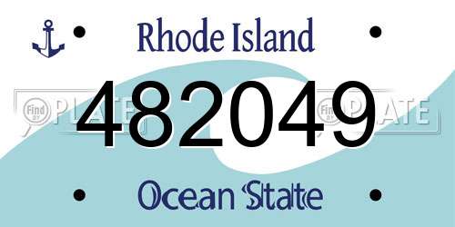 482049 Rhode Island License Plate