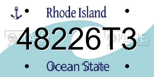 48226T3 Rhode Island License Plate