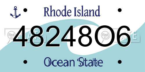 48248O6 Rhode Island License Plate
