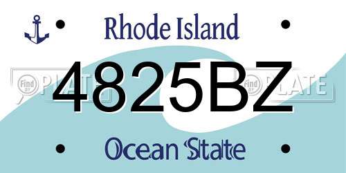 4825BZ Rhode Island License Plate