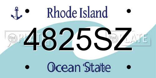 4825SZ Rhode Island License Plate