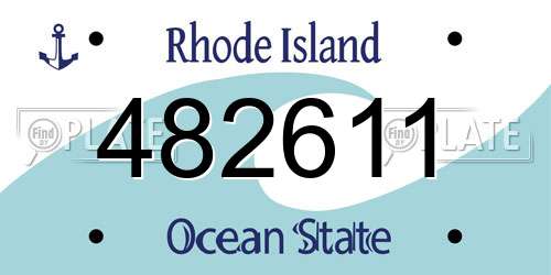482611 Rhode Island License Plate