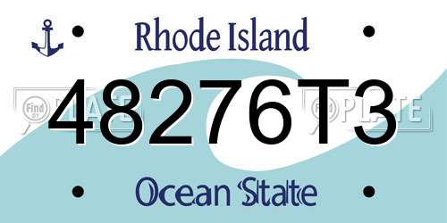 48276T3 Rhode Island License Plate