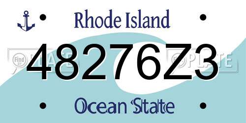 48276Z3 Rhode Island License Plate