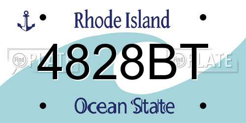 4828BT Rhode Island License Plate